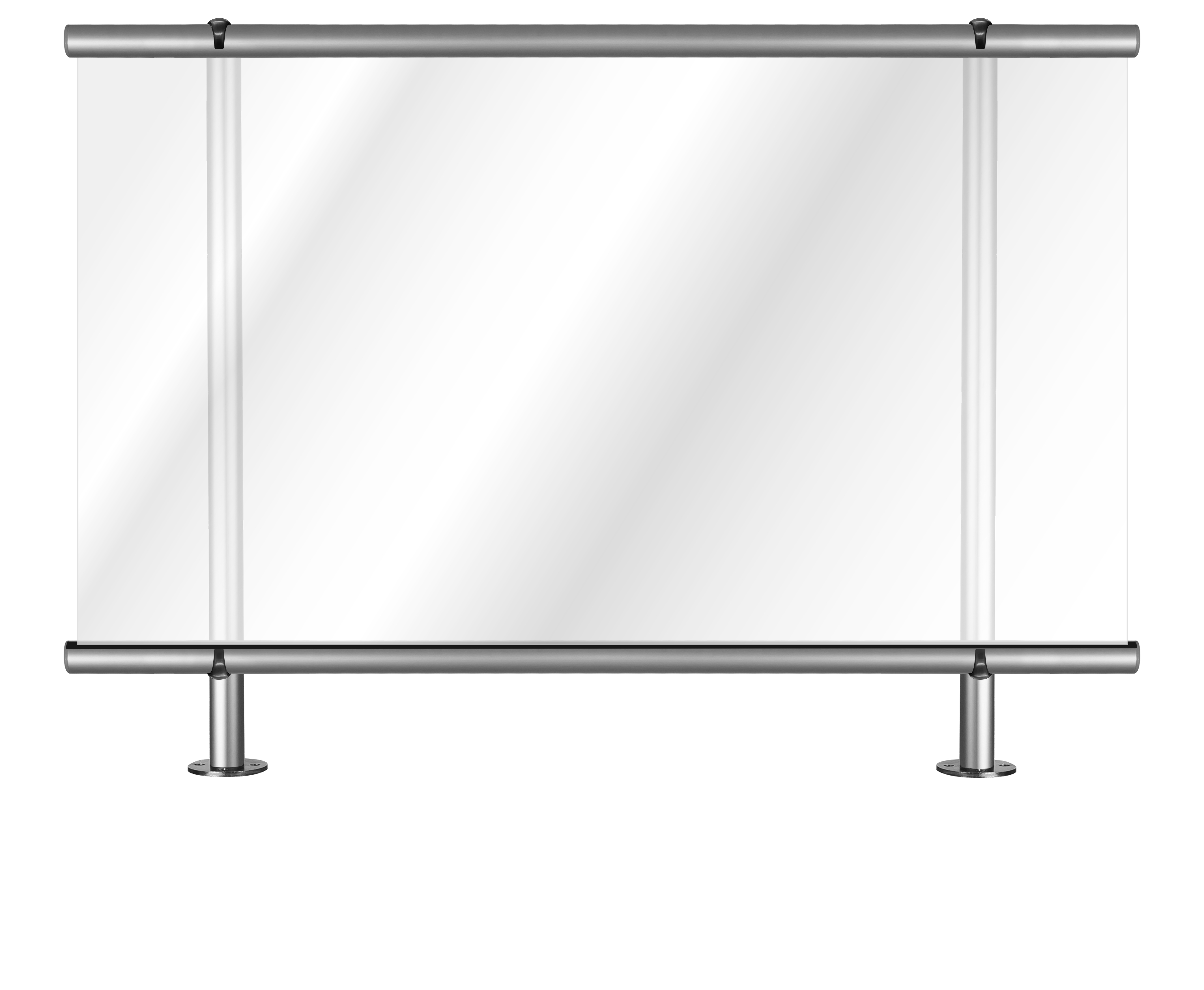 CRA4 ClipRail Treba Geländersystem Aluminium Balkongeländer VSG Glas (Bodenmontage)